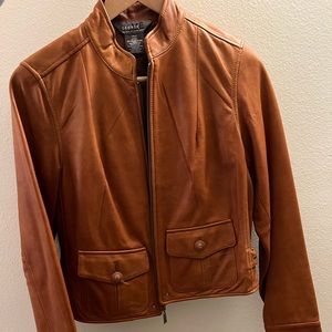 Camel colored leather motorcycle jacket!!